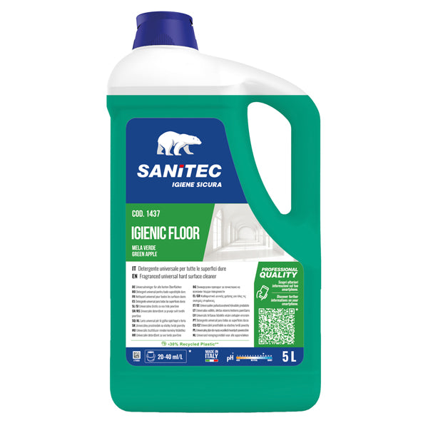 Sanitec - 1437 - Detergente Igienic Floor - mela verde e bacche - 5 lt - Sanitec