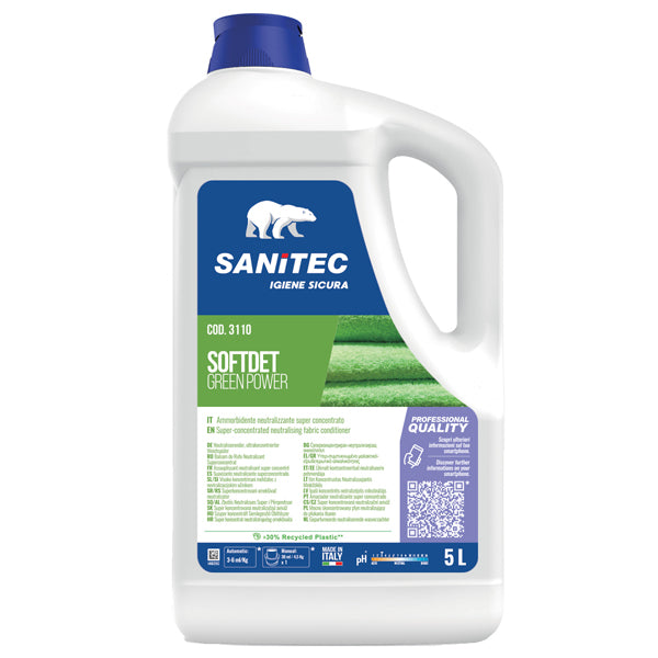 Sanitec - 3110 - Ammorbidente neutralizzante Softdet Green Power - super concentrato - 5 lt - Sanitec