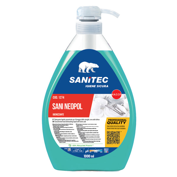 Sanitec - 1274 - Detergente stoviglie Sani Neopol Piatti - 1 lt - Sanitec