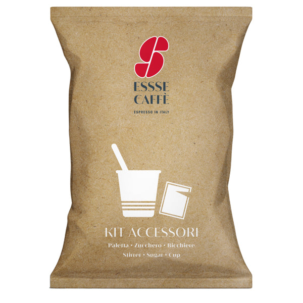 ESSSE CAFFE' - PF 2014 - Serving kit - 50 bicchierini + 50 bustine zucchero + 50 palettine - Essse caffE'