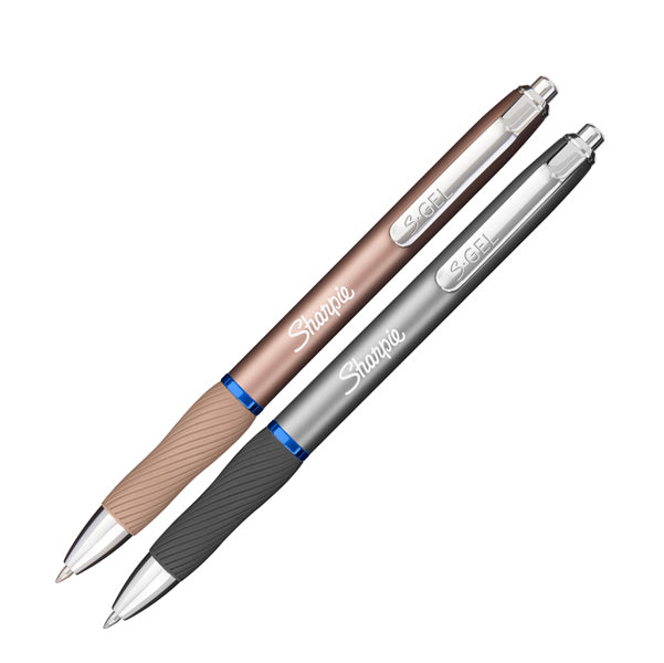 SHARPIE - 2162642 - Penna gel a scatto - punta 0.7 mm - fusto colori assortiti metal - blu - Sharpie