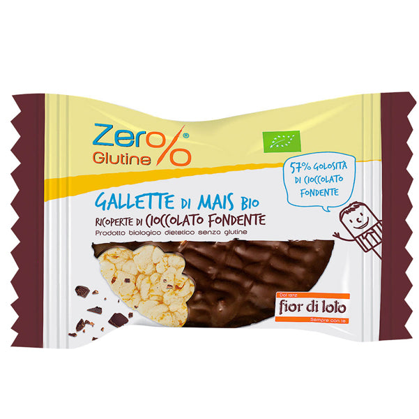 Zer%glutine - 0702752 - Gallette di mais - ricoperte di cioccolato fondente - 32 gr - Zerglutine
