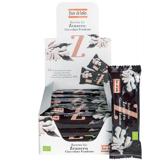 Fior di loto - 0700385 - Barretta di riso - zenzero e cioccolato fondente - 30 gr - Fior di loto