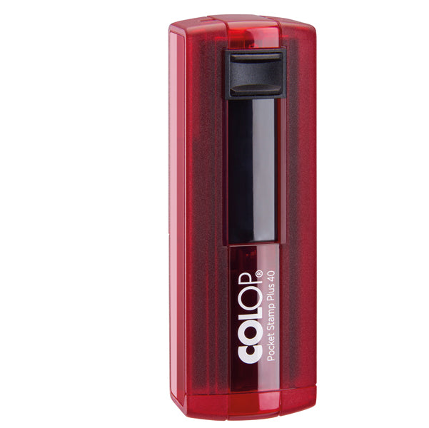 COLOP - PSP40R - Timbro Pocket Stamp Plus 40 - autoinchiostrante - 23 x 59 mm - 6 righe - rosso rubino - Colop