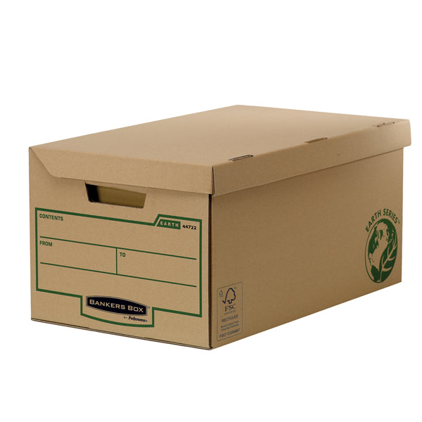 BANKERS BOX - 4472205 - Scatola maxi Bankers Box Earth Series - con coperchio a ribalta - 37,8 x 28,7 x 54,5 cm - avana - Fellowes - conf. 10 pezzi - 95445 -  Conf. da 1 Pz.
