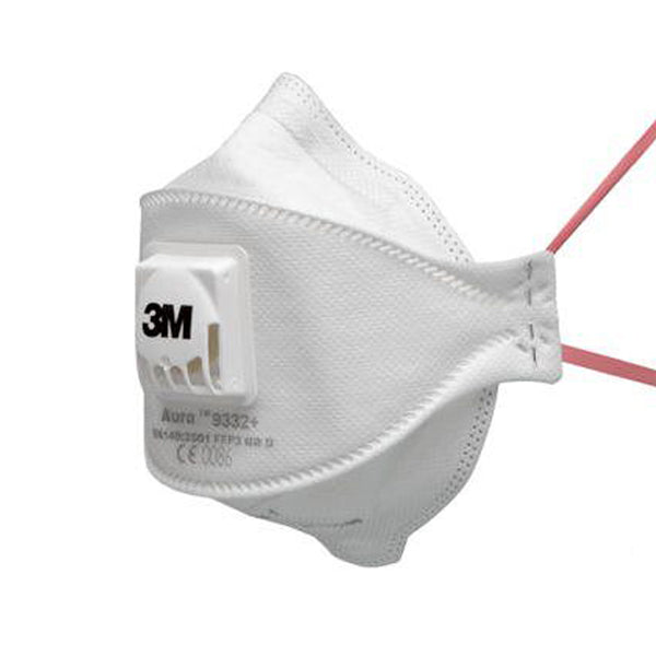 3M - 7100140880 - Mascherina Aura 9332+ FFP3 - con valvola - monouso - 3M - conf. 10 pezzi (imbustati singolarmente)