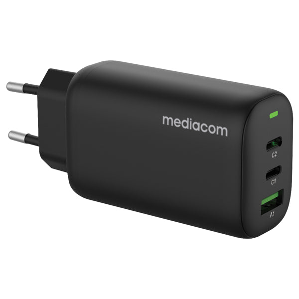Mediacom - MD-A140 - Caricatore da muro - 65 W - porta USB Type-C - bianco - Mediacom