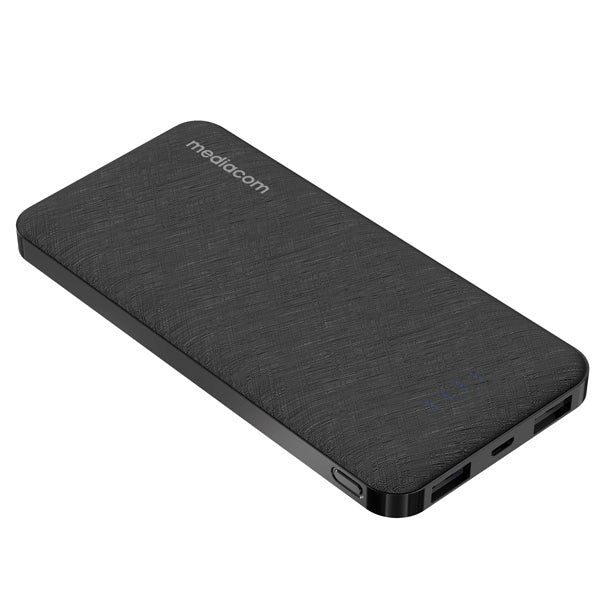Mediacom - MD-P100 - Powerbank ultrasottile USB - da 10.000 mAh - nero - Mediacom