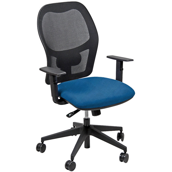Unisit - HUHU-BR-TB - Seduta operativa Hubble HUHU - 4 blocchi - con braccioli regolabili - blu - Unisit