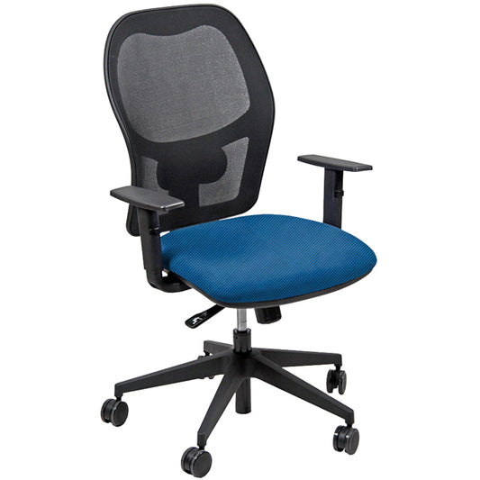 Unisit - HUHU-BR-TB - Seduta operativa Hubble HUHU - 4 blocchi - con braccioli regolabili - blu - Unisit