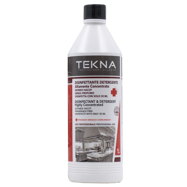 Tekna - K007 - Disinfettante detergente - per superfici - super concentrato - 1 lt - Tekna