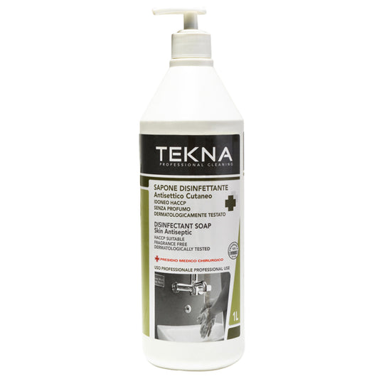 Tekna - k014 - Sapone disinfettante - senza profumo - con dispenser - 1 L - Tekna
