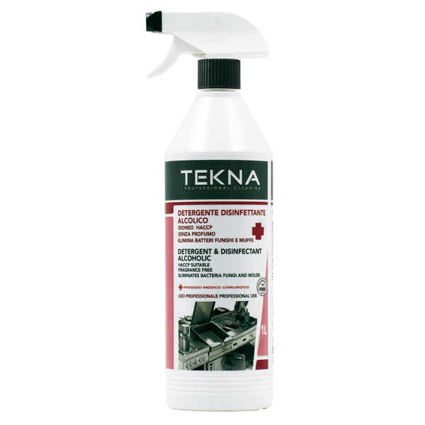 Tekna - K011 - Disinfettante detergente alcolico - senza profumo - 1 lt - Tekna