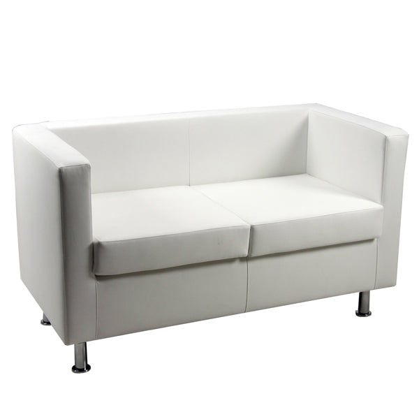 Unisit - PR2-KQ - Divanetto Pragma PR2 - 2 posti - con braccioli inclusi - similpelle - bianco - Unisit