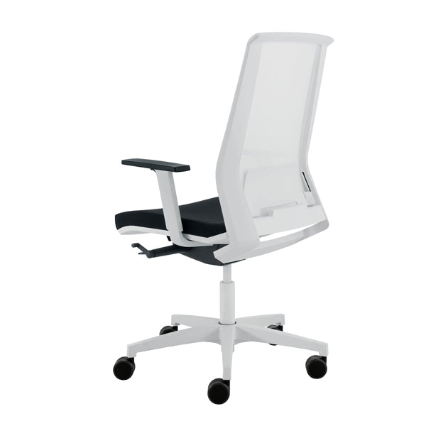 Unisit - LLB-BR-HN - Poltrona semidirezionale Light LLB - con braccioli regolabili - nero-bianco - Unisit