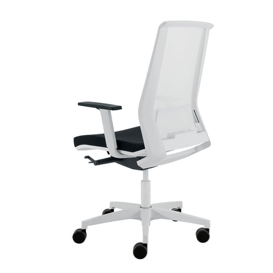 Unisit - LLB-BR-HN - Poltrona semidirezionale Light LLB - con braccioli regolabili - nero-bianco - Unisit