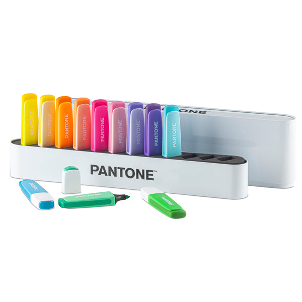 Pantone - PT 84010410 - Desk set evidenziatori - punta a scalpello - colori assortiti - Pantone - conf. 12 pezzi