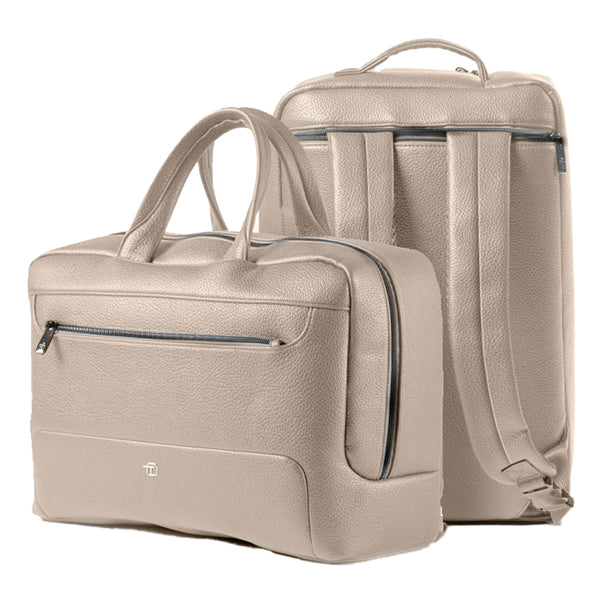 IN TEMPO - 9235GAT21 - Borsa zainabile bi-bag Gate Trended - 42 x 28 x 14 cm - ecopelle - ghiaccio - InTempo