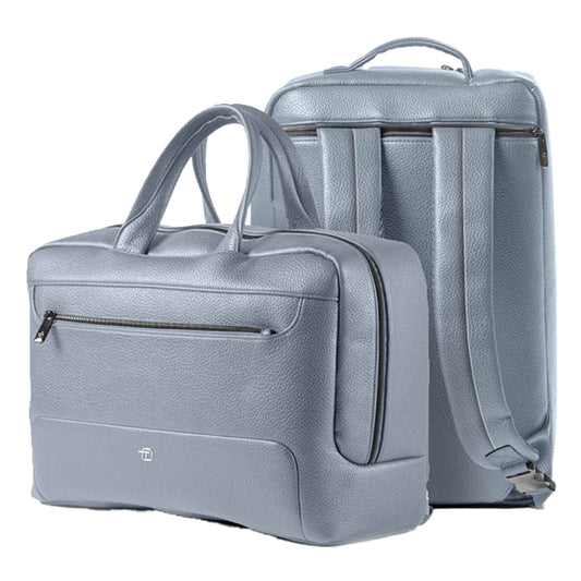 IN TEMPO - 9235GAT31 - Borsa zainabile bi-bag Gate Trended - 42 x 28 x 14 cm - ecopelle - azzurro - InTempo