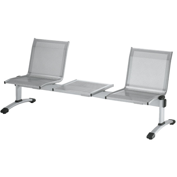 Unisit - PS2PT - Panca attesa Plexus PS2PT - 2 posti - con tavolo - senza braccioli - grigio - Unisit