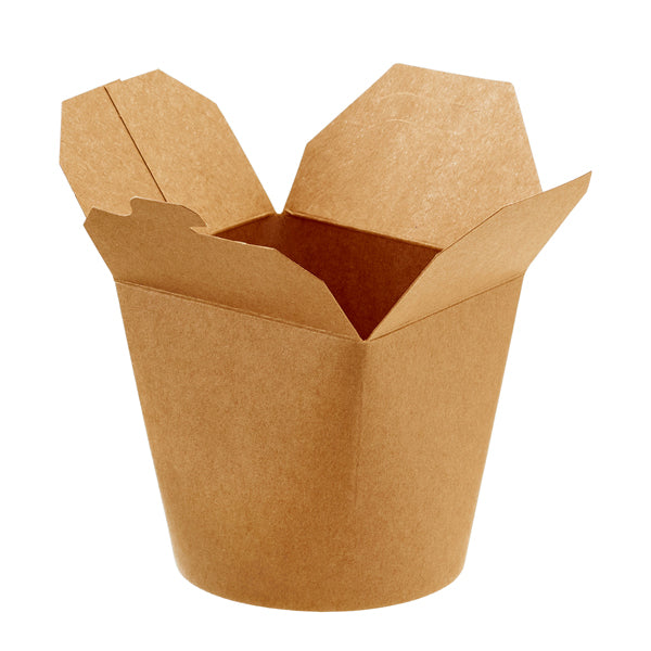Leone - H0710 - Contenitori rotondi da asporto - 9,8 x 8,5 x 9,2 cm - carta kraft-PE - avana - Leone - conf. 50 pezzi