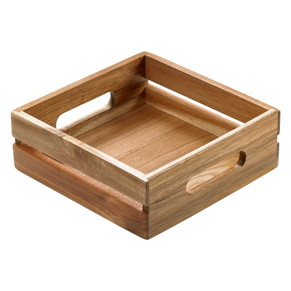 Leone - S5003 - Cassetta per alimenti - 20 x 20 x 7 cm - legno di acacia - Leone