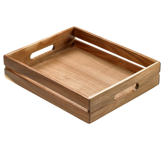 Leone - S5004 - Cassetta per alimenti - 32,5 x 26,5 x 7 cm - legno di acacia - Leone