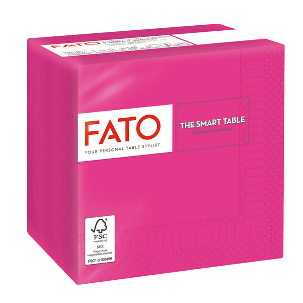 FATO - 82545003 - Tovagliolo - carta - 24 x 24 cm - 2 veli - fucsia - Fato - conf. 100 pezzi