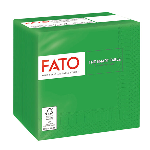 FATO - 82223003 - Tovagliolo - carta - 24 x 24 cm - 2 veli - verde smeraldo - Fato - conf. 100 pezzi