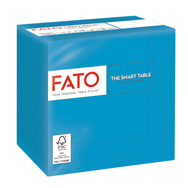 FATO - 82232003 - Tovagliolo - carta - 24 x 24 cm - 2 veli - turchese - Fato - conf. 100 pezzi