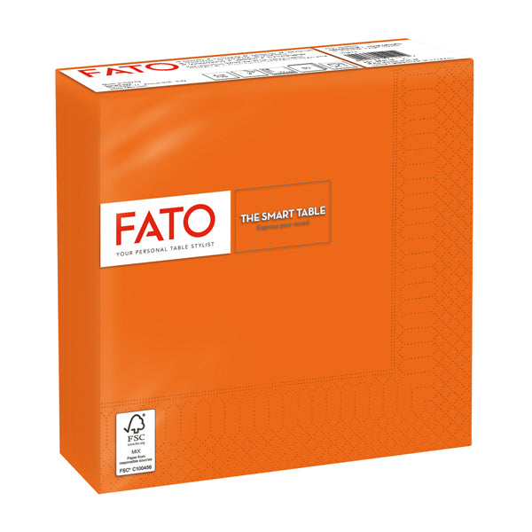 FATO - 82621400 - Tovagliolo - carta - 33 x 33 cm - 2 veli - arancio - Fato - conf. 50 pezzi