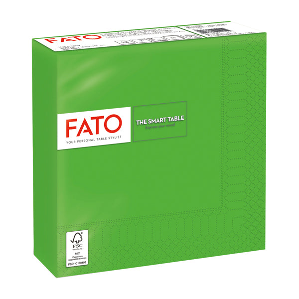 FATO - 82622200 - Tovagliolo - carta - 33 x 33 cm - 2 veli - verde smeraldo - Fato - conf. 50 pezzi