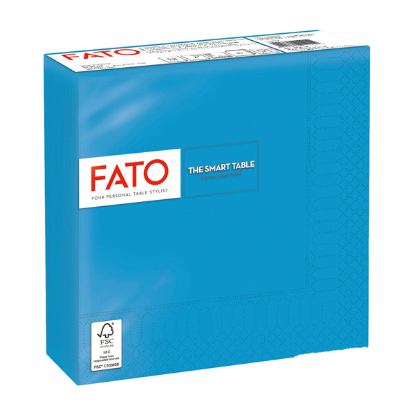 FATO - 82623100 - Tovagliolo - carta - 33 x 33 cm - 2 veli - turchese - Fato - conf. 50 pezzi
