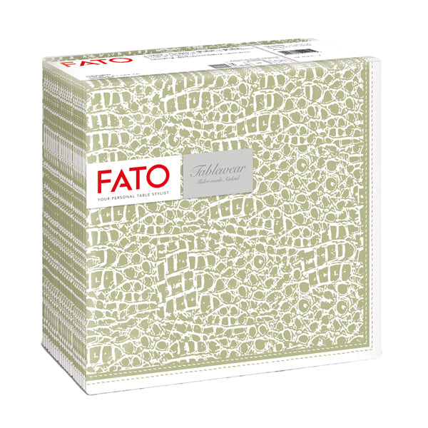 FATO - 88449900 - TovaglioloTablewear - linea Croc Skin - 40 x 40 cm - salvia - Fato - conf. 50 pezzi