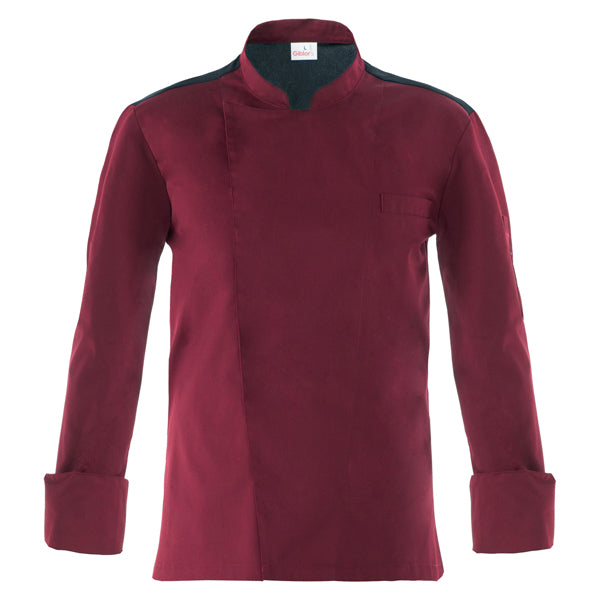 Giblor's - Q8GX0105-U35-M - Giacca da cuoco Raul - a manica lunga - taglia M - bordeaux - Giblor's
