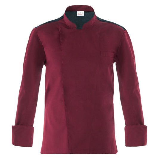 Giblor's - Q8GX0105-U35-M - Giacca da cuoco Raul - a manica lunga - taglia M - bordeaux - Giblor's