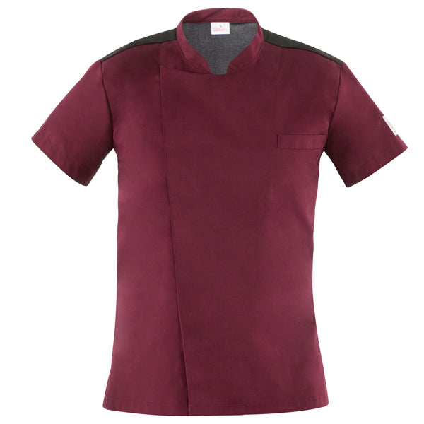 Giblor's - Q8GX0103-U35-M - Giacca da cuoco Thiago - a manica corta - taglia M - bordeaux - Giblor's