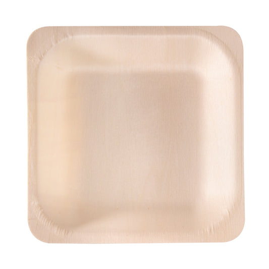 Signor Bio - WPS001BIO50B - Piatto monouso in legno - quadrato - 14,5 x 14,5 cm - Signor Bio - conf. 50 pezzi