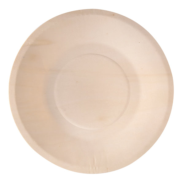 Signor Bio - WPC001BIO50B - Piatto monouso in legno - tondo - D 21,5 cm - Signor Bio - conf. 50 pezzi