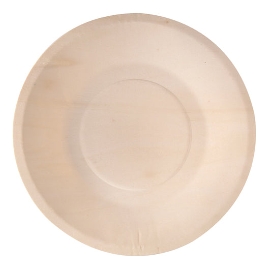 Signor Bio - WPC001BIO50B - Piatto monouso in legno - tondo - D 21,5 cm - Signor Bio - conf. 50 pezzi