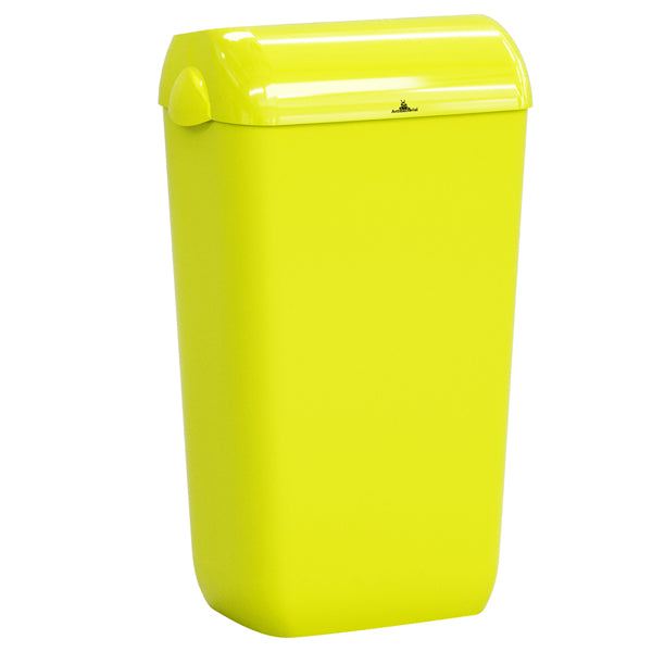 MAR PLAST - A74049F1 - Cestino gettacarte Skin - con coperchio - 545 x 225 x 335 mm - 23 L - giallo fluo - Mar Plast