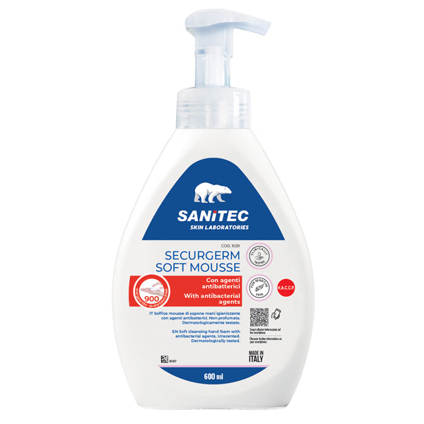 Sanitec - 1029 - Sapone in mousse Securgerm - con antibatterico - 600 ml - Sanitec