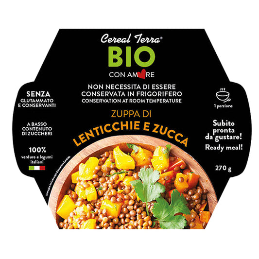 CerealTerra - 0039726 - Zuppa lenticchie e zucca - 300 gr - Cereal Terra