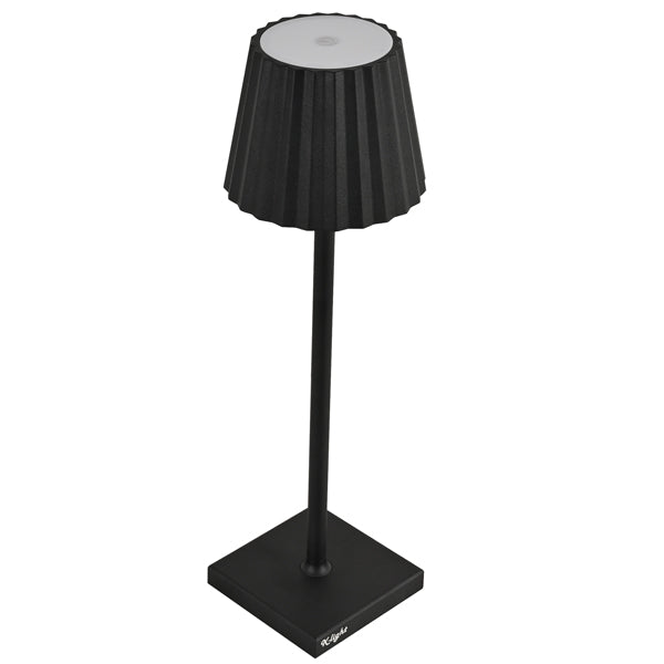King Collection - L1776620 - Lampada da tavolo - a led - 10 x 10 x 38 cm - alluminio-pmma - nero - King Collection