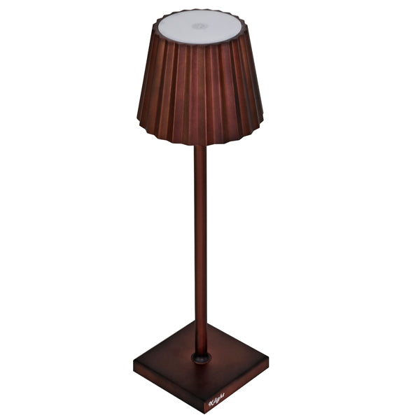 King Collection - L1776621 - Lampada da tavolo - a led - 10 x 10 x 38 cm - alluminio-pmma - ruggine - King Collection