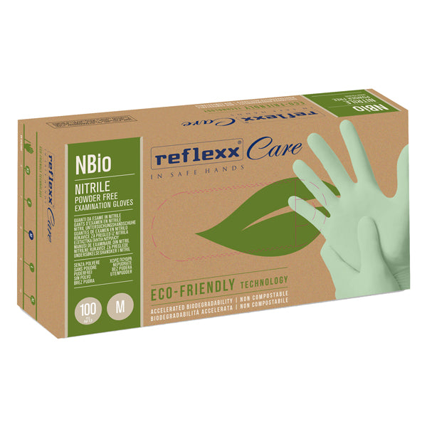 Reflexx - NBio-S(7) - Guanti in nitrile bio - tg S - verde pastello - Reflexx - conf. 100 pezzi