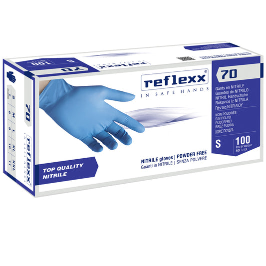 Reflexx - R70-XL(10) - Guanti in nitrile R70 - senza polvere - tg XL - azzurro - Reflexx - conf. 100 pezzi