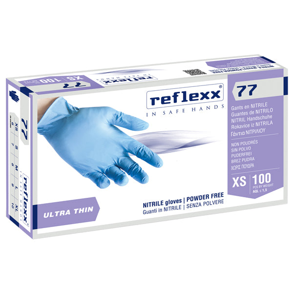 Reflexx - R77100-XS(6) - Guanti in nitrile R77100 - tg XS - azzurro - Reflexx - conf. 100 pezzi