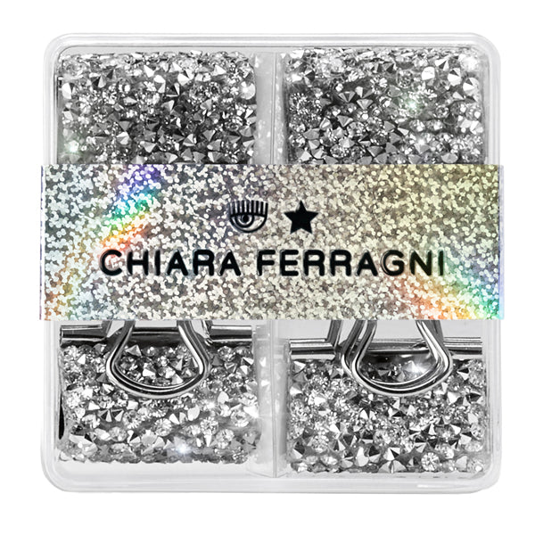 PIGNA - 023268100 - Fermafogli strass Chiara Ferragni collezione 2023 - 3 x 6 cm - Pigna - conf. 4 pezzi