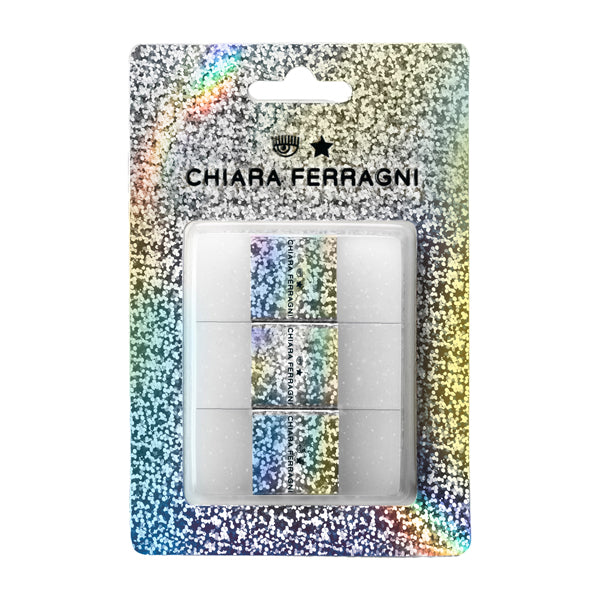 PIGNA - 023268000 - Gomma glitter Chiara Ferragni collezione 2023 - colori assortiti - Pigna - conf. 3 pezzi